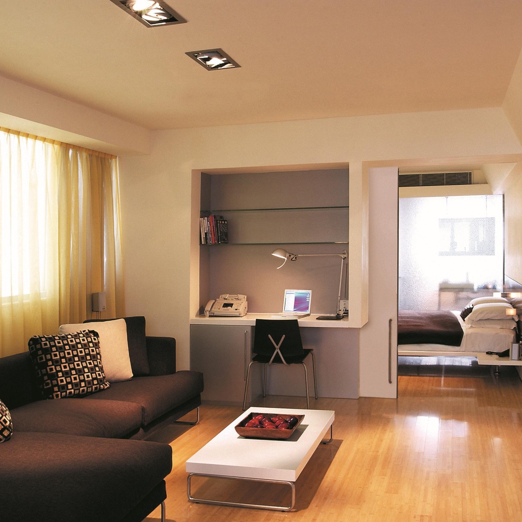 Рабочая зона в гостиной