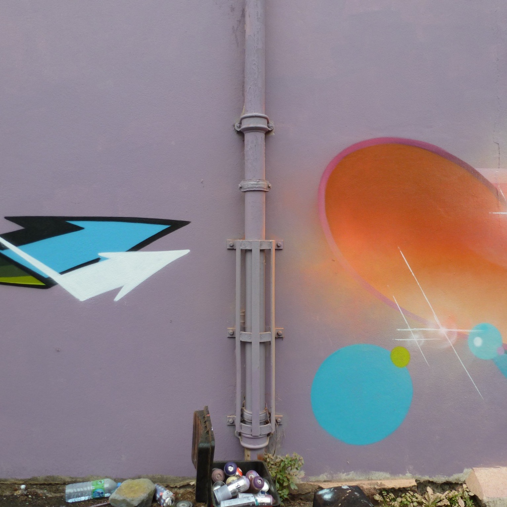 Граффити на стене и краски