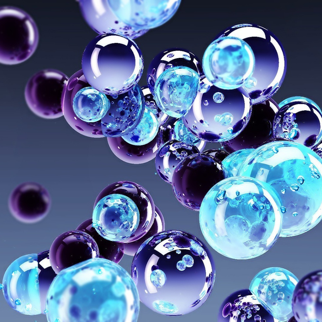 3Д сферы в голубых тонах