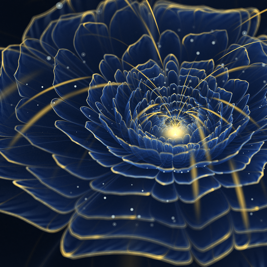 Абстрактный синий цифровой цветок