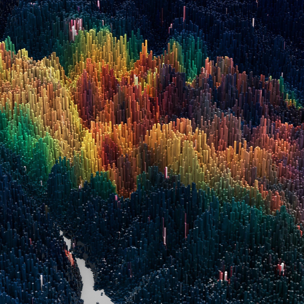 Пейзаж из абстрактных столбов