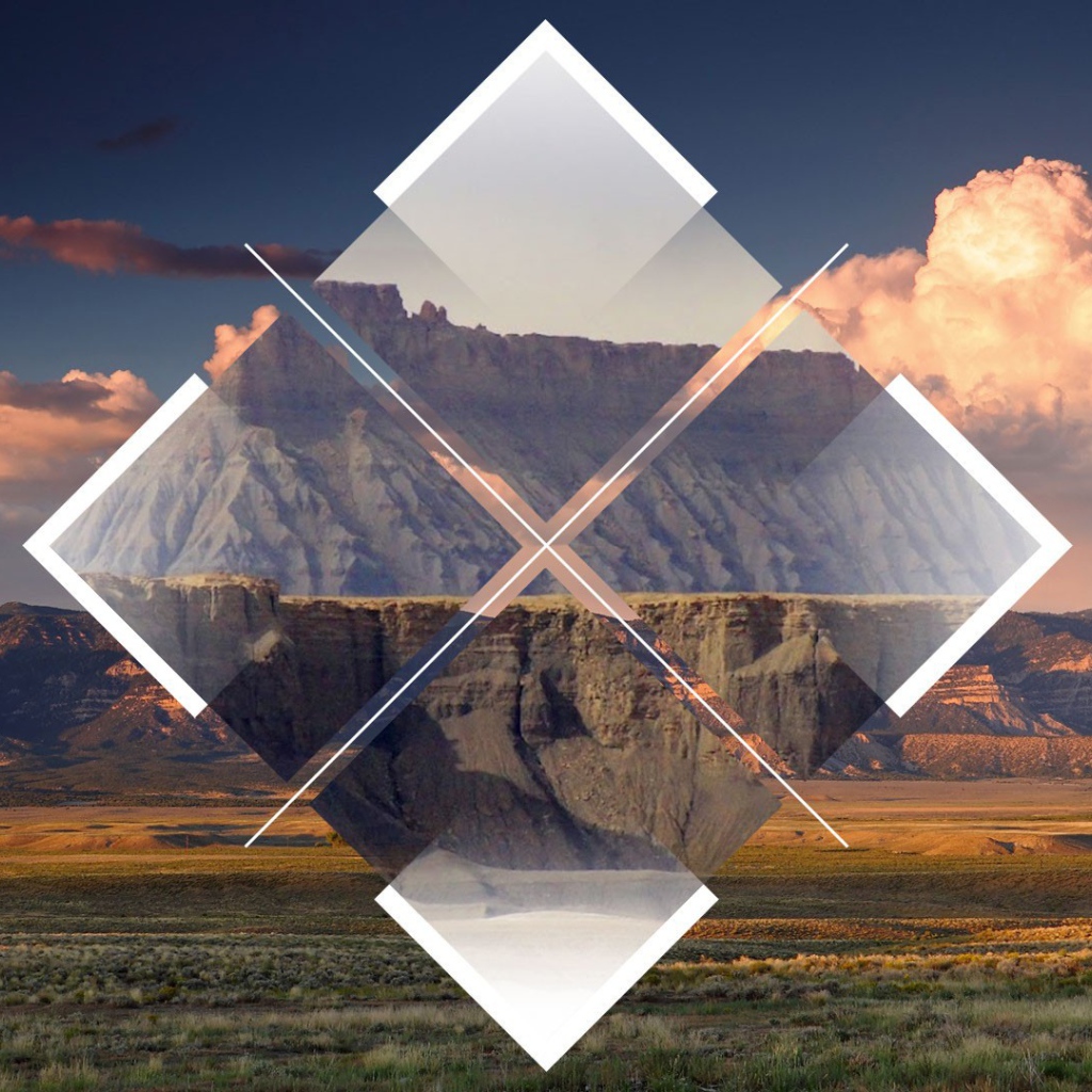 Абстракция на фоне скал