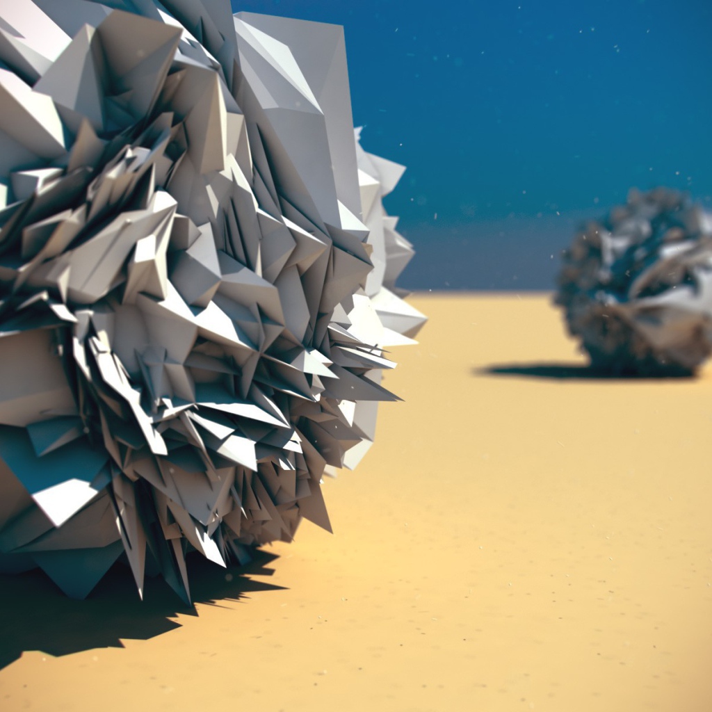 Шары из бумаги в пустыне