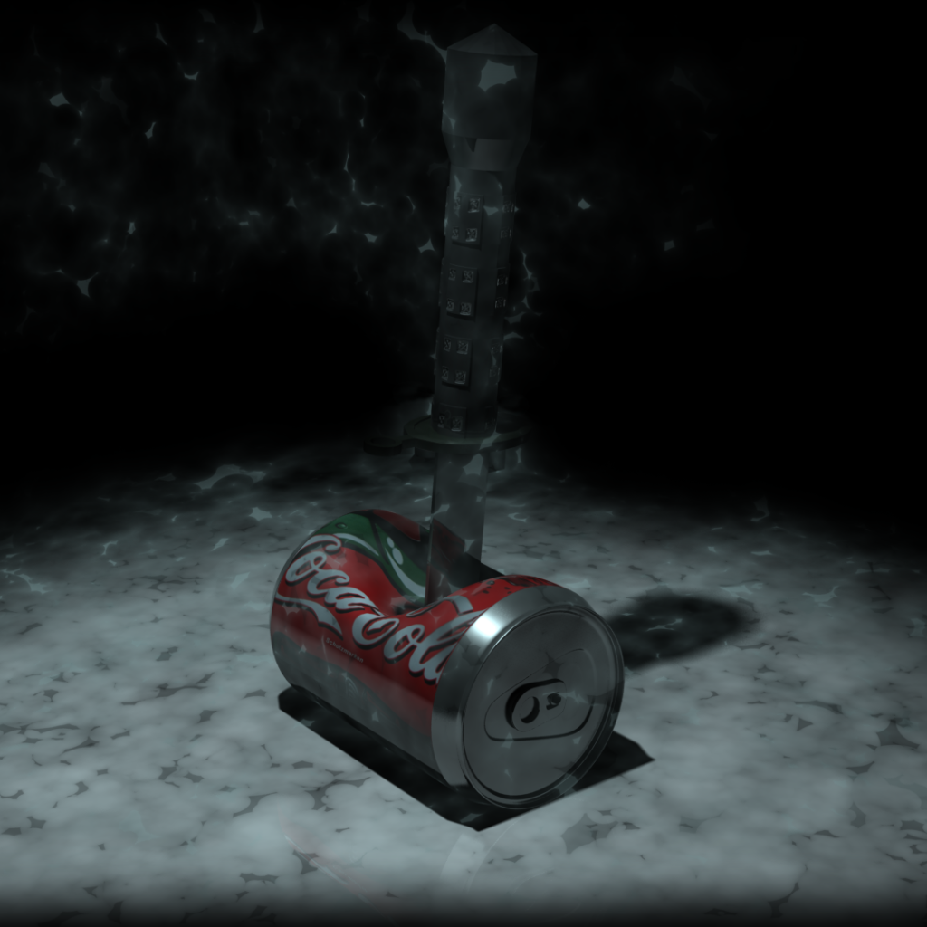 Банка Колы пробита ножем