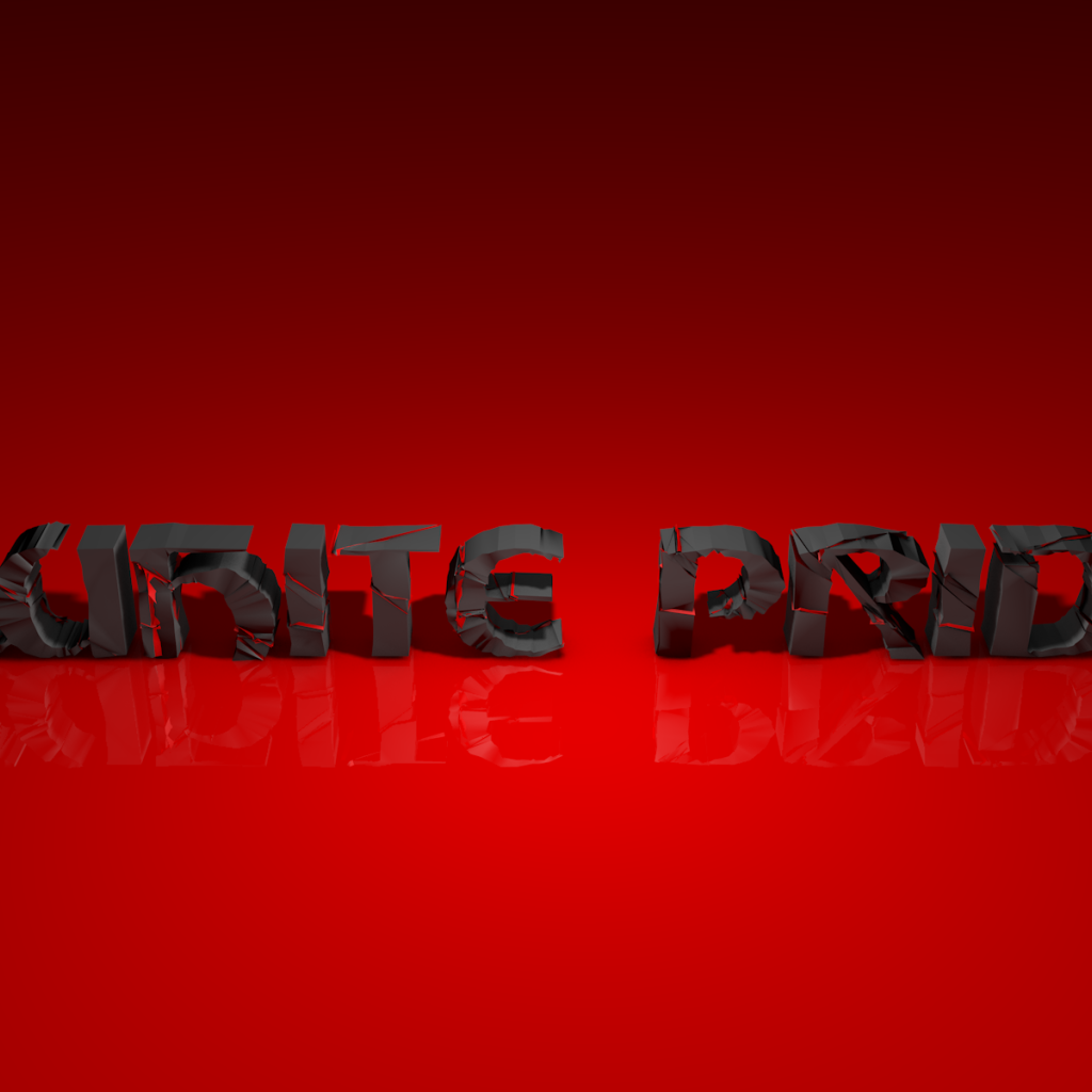 Черная надпись на красном фоне, 3Д модель