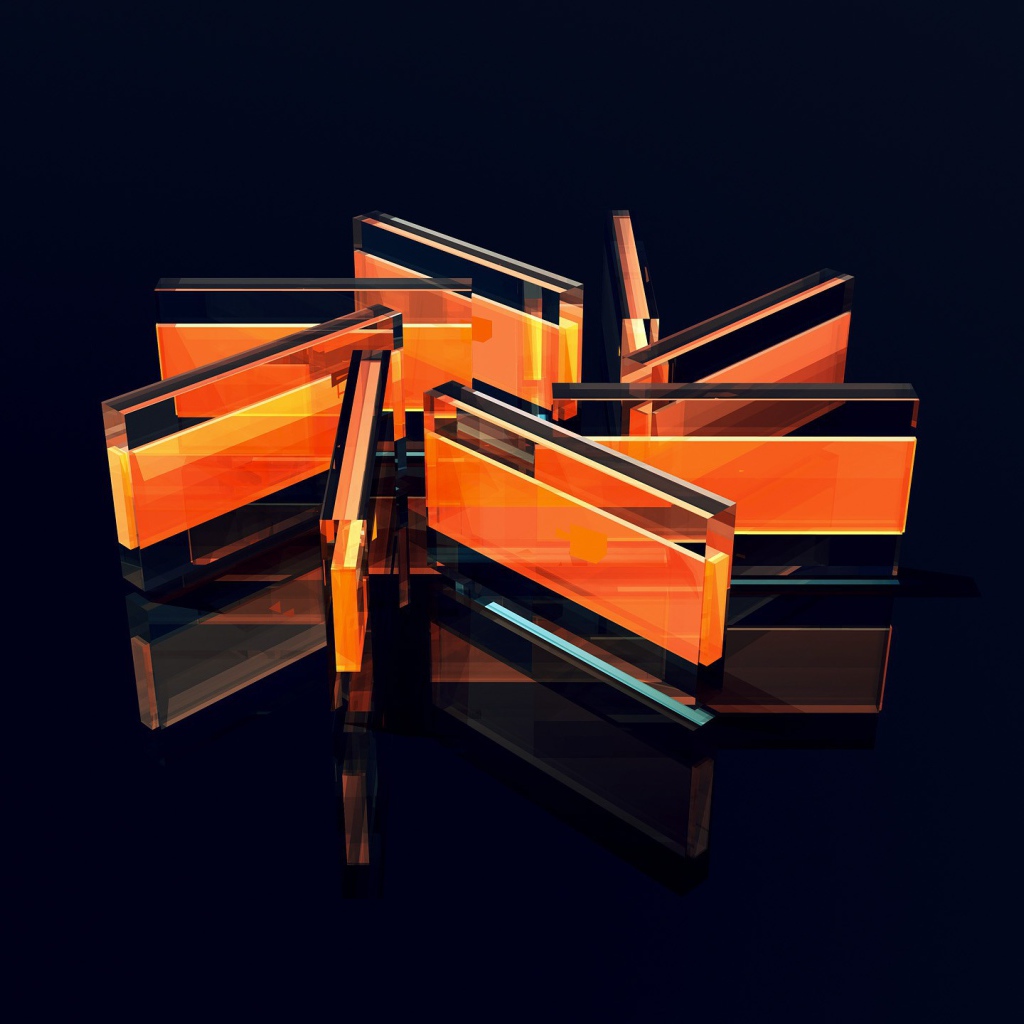 Блоки из оранжевого стекла