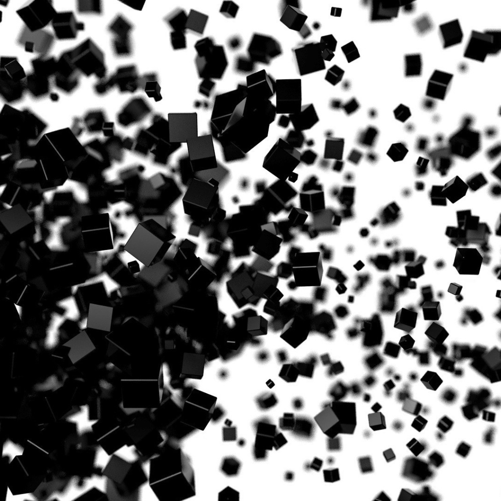 Облако из черных кубов