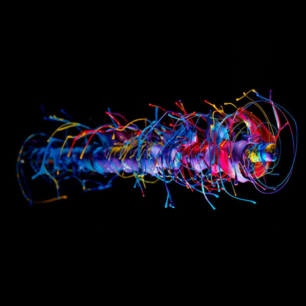 Красочная абстракция на черном фоне