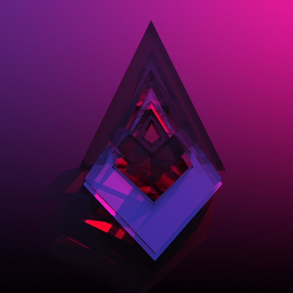 Кристалл на фиолетовом и розовом фоне