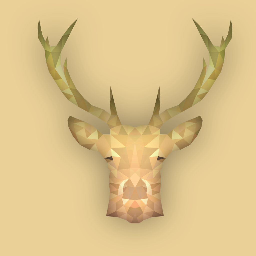 Кристаллический силуэт оленя