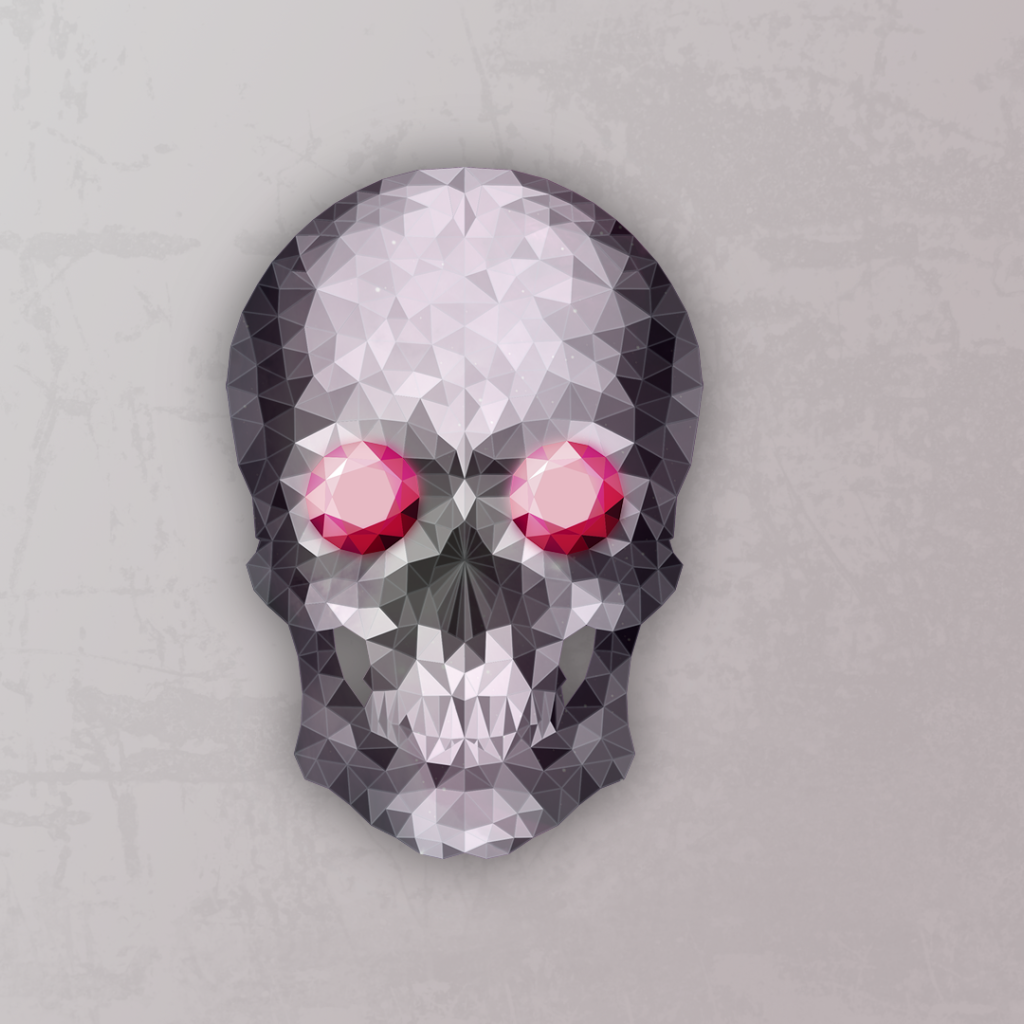 Кристальный красноглазый череп