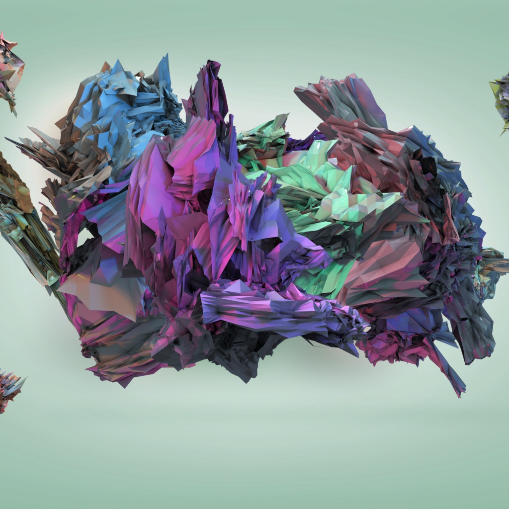 Кристаллы на голубом фоне