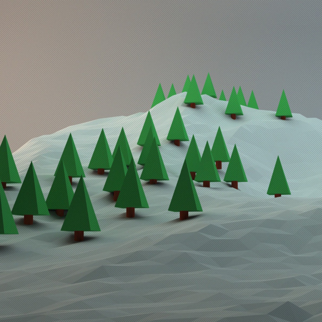 Ели на горе, 3-Д графика
