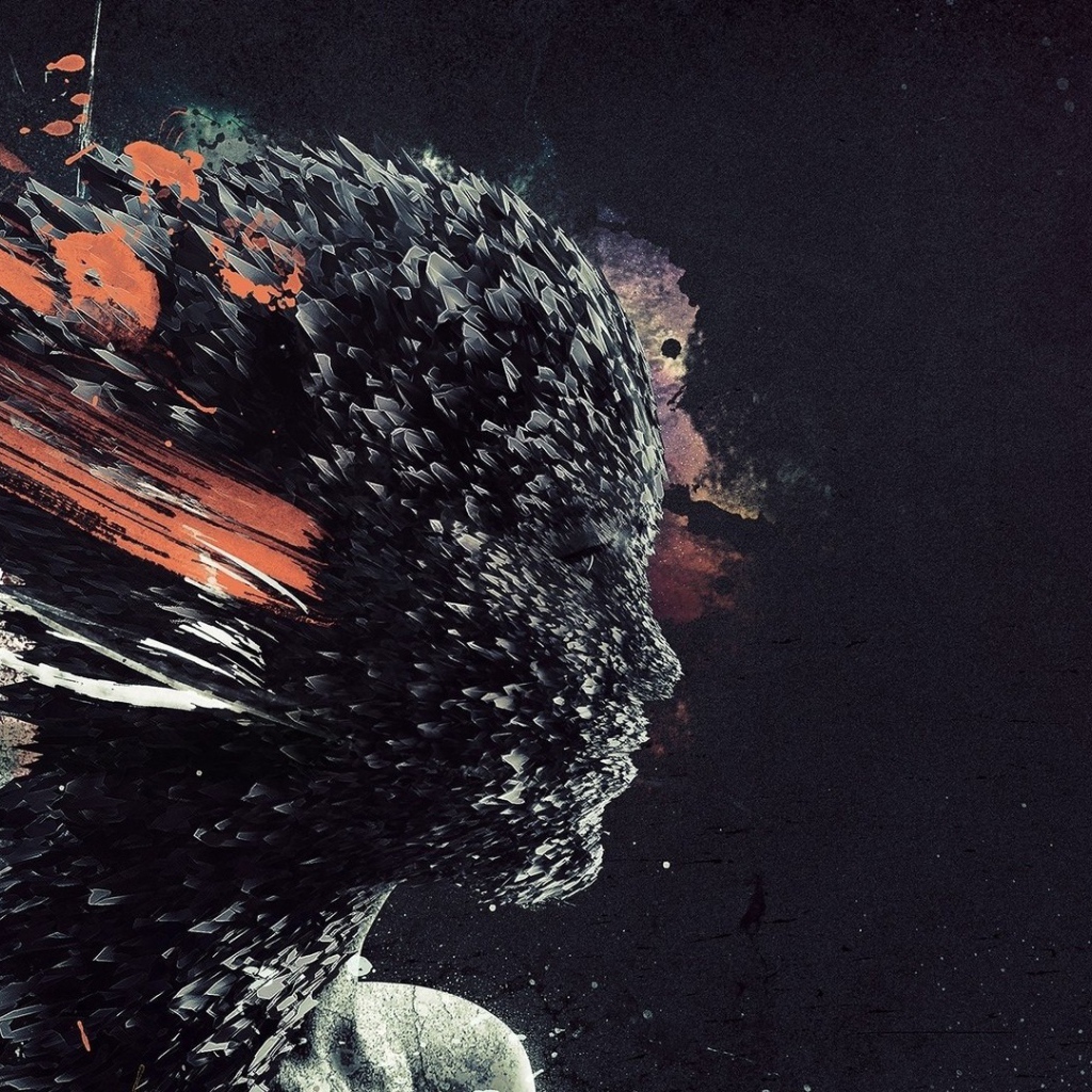 Голова девушки из 3Д структур