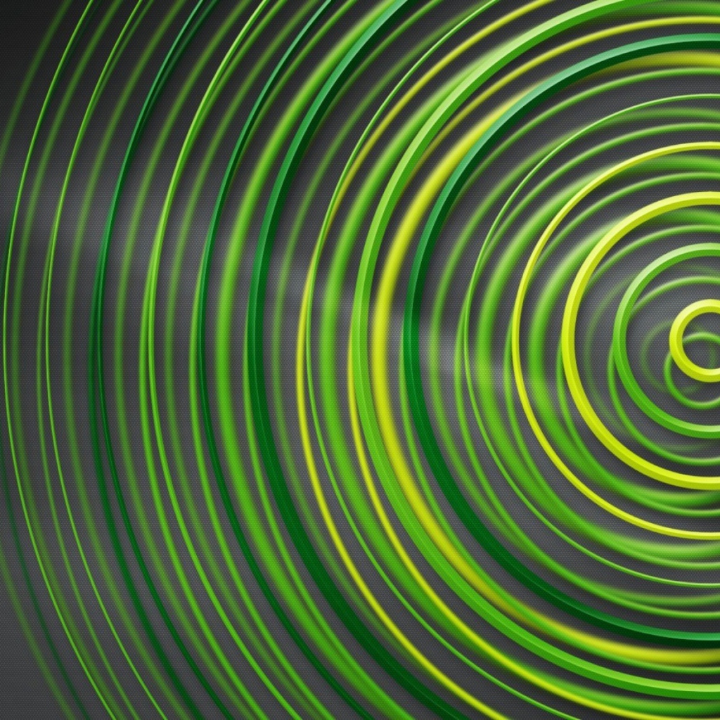Зеленые круги на сером фоне, геометрия