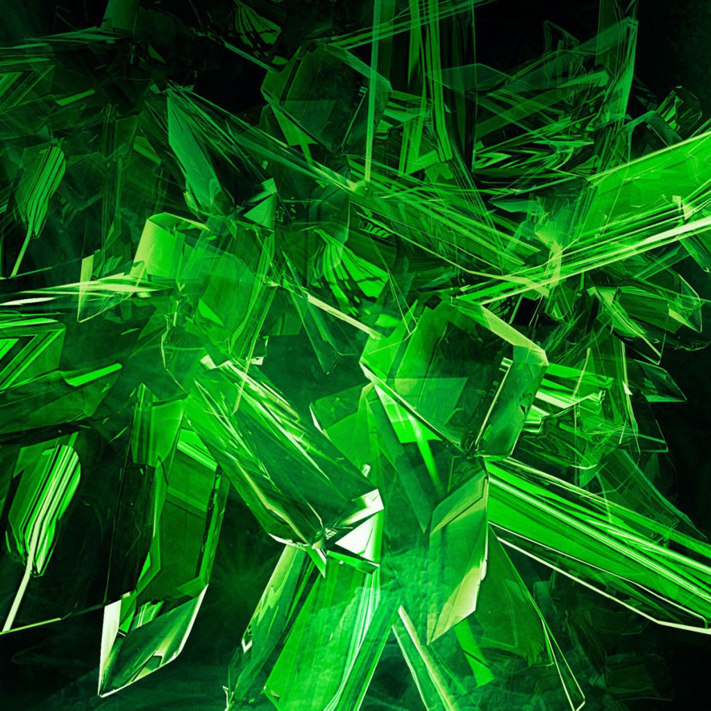 Зеленые кристаллы, 3Д графика