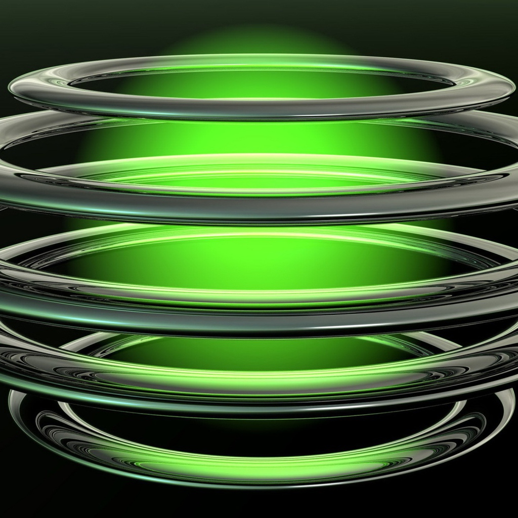 Зеленая плазма в кольцах из металла