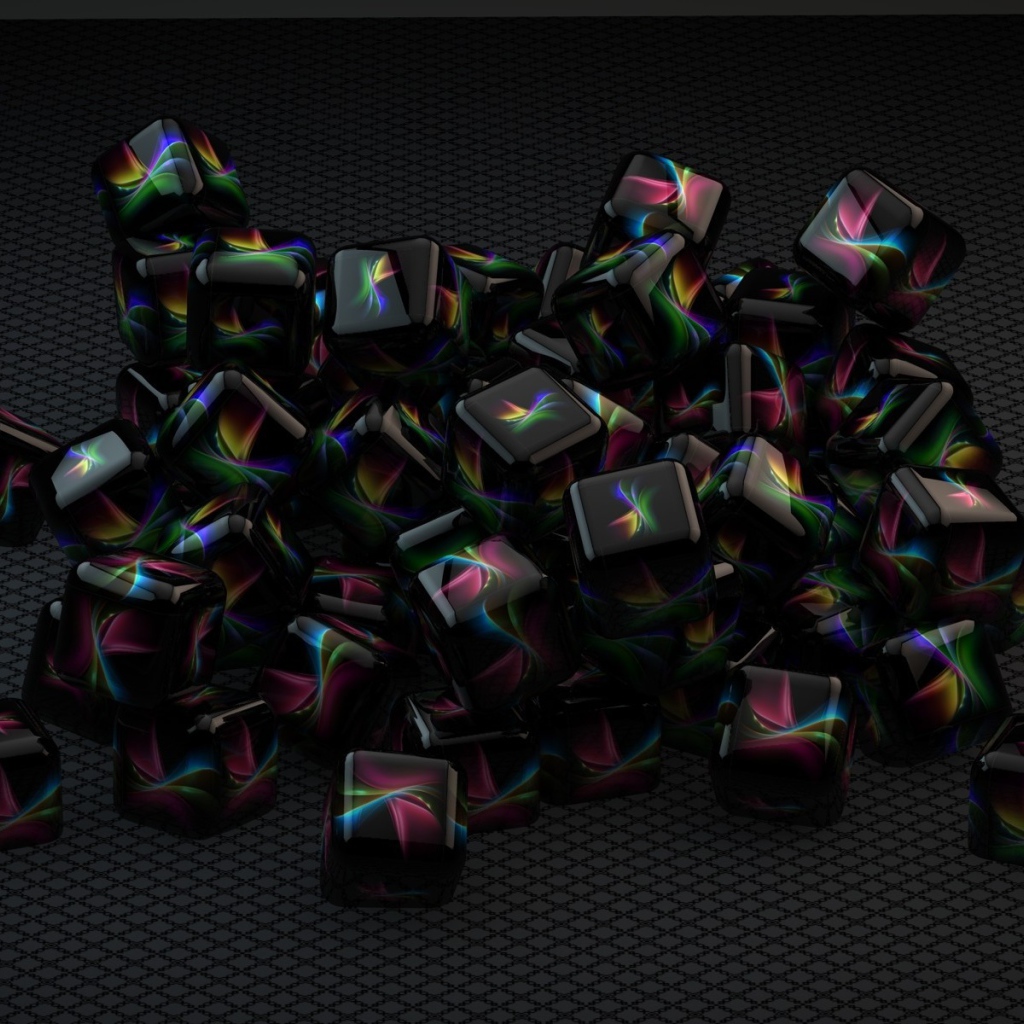 Горка черных кубов с  орнаментами