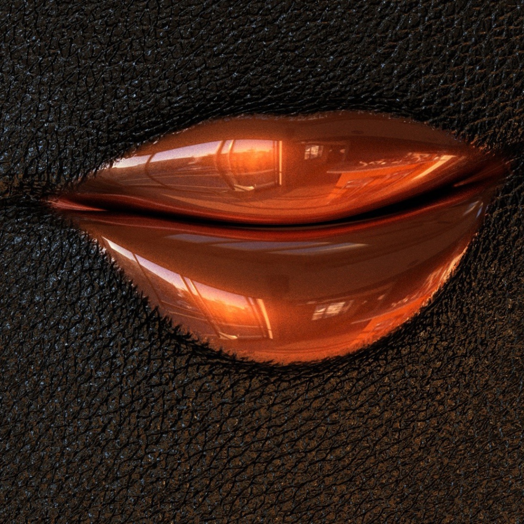 Губы на черной коже, 3Д модель