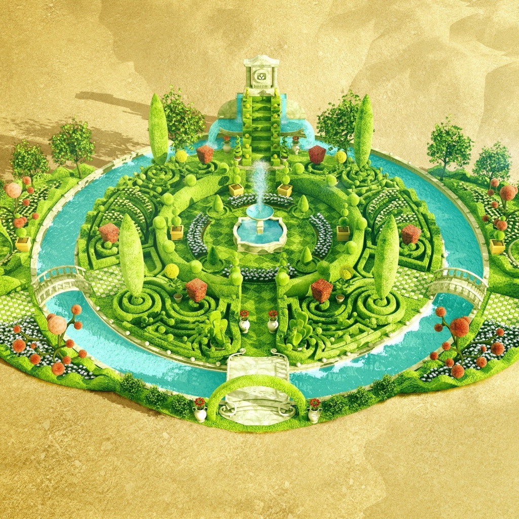 Модель оазиса в пустыне