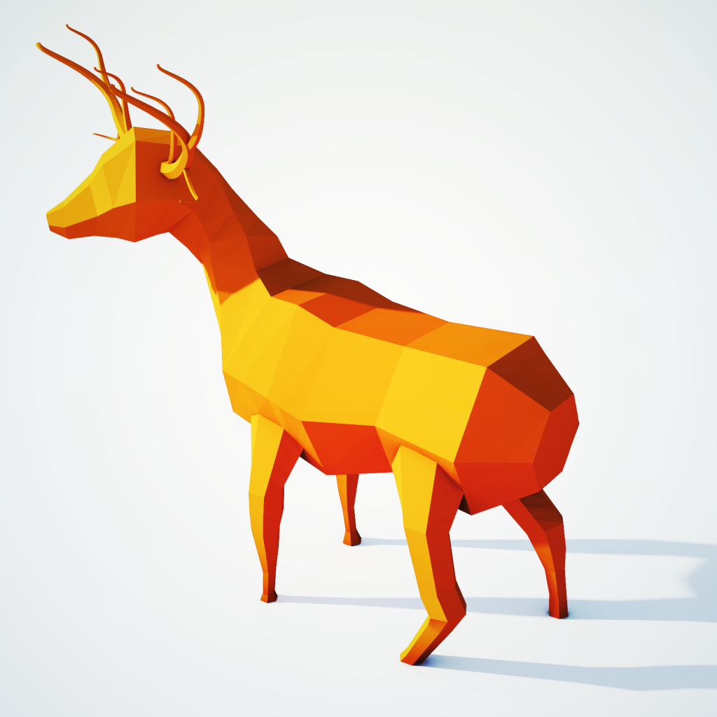 Оранжевый олень, 3Д графика