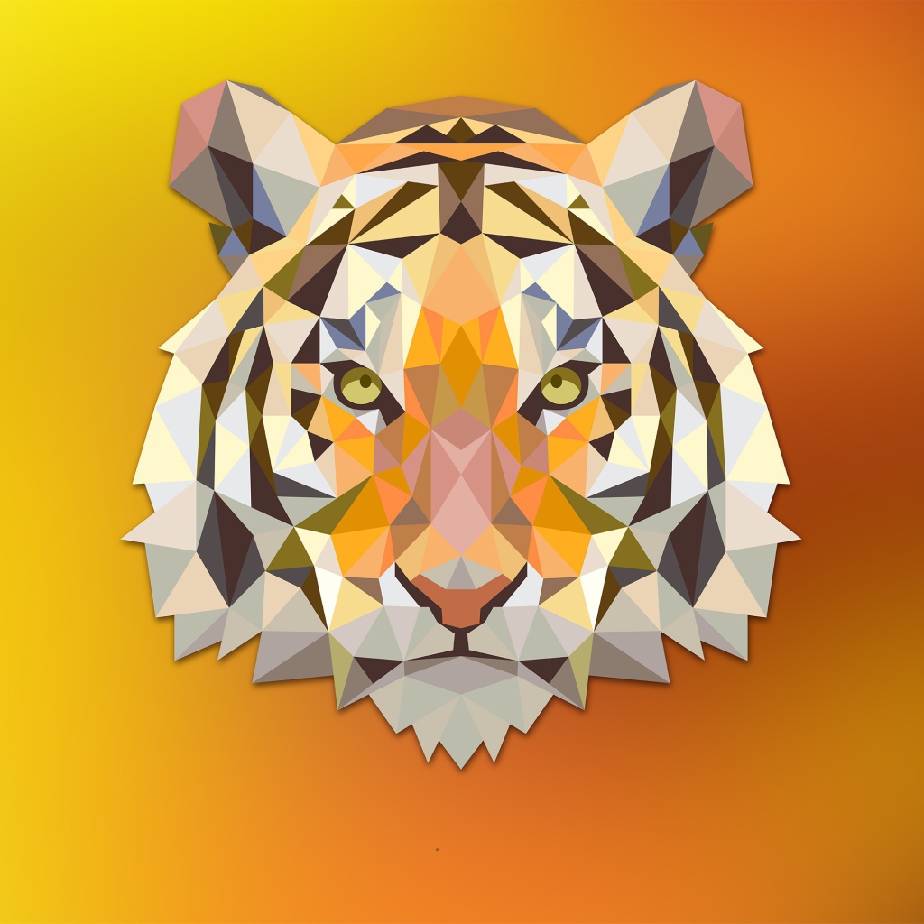 Голова оранжевого тигра, 3-Д графика