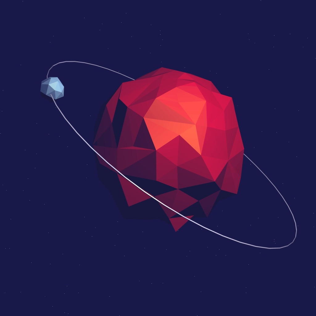 Планета и спутник, 3-Д графика