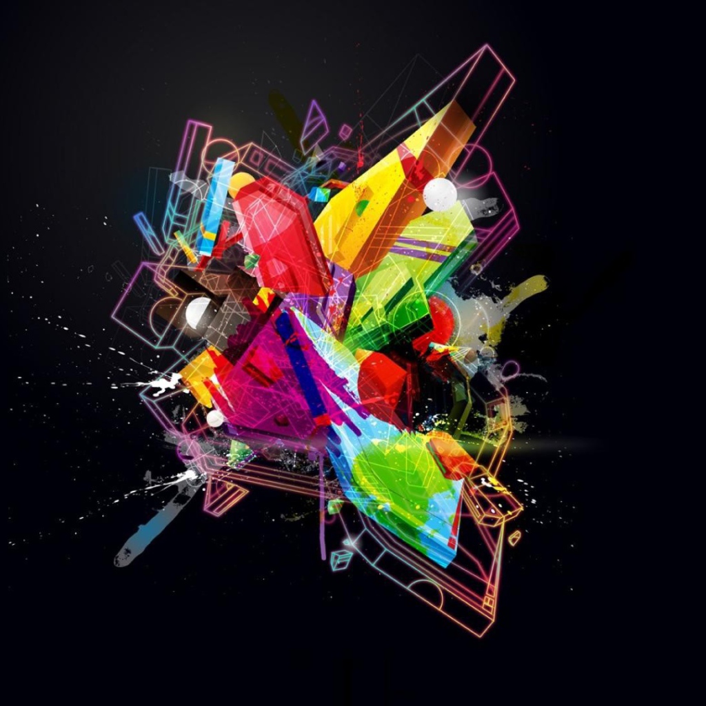 Радужная абстрактная структура, 3Д графика