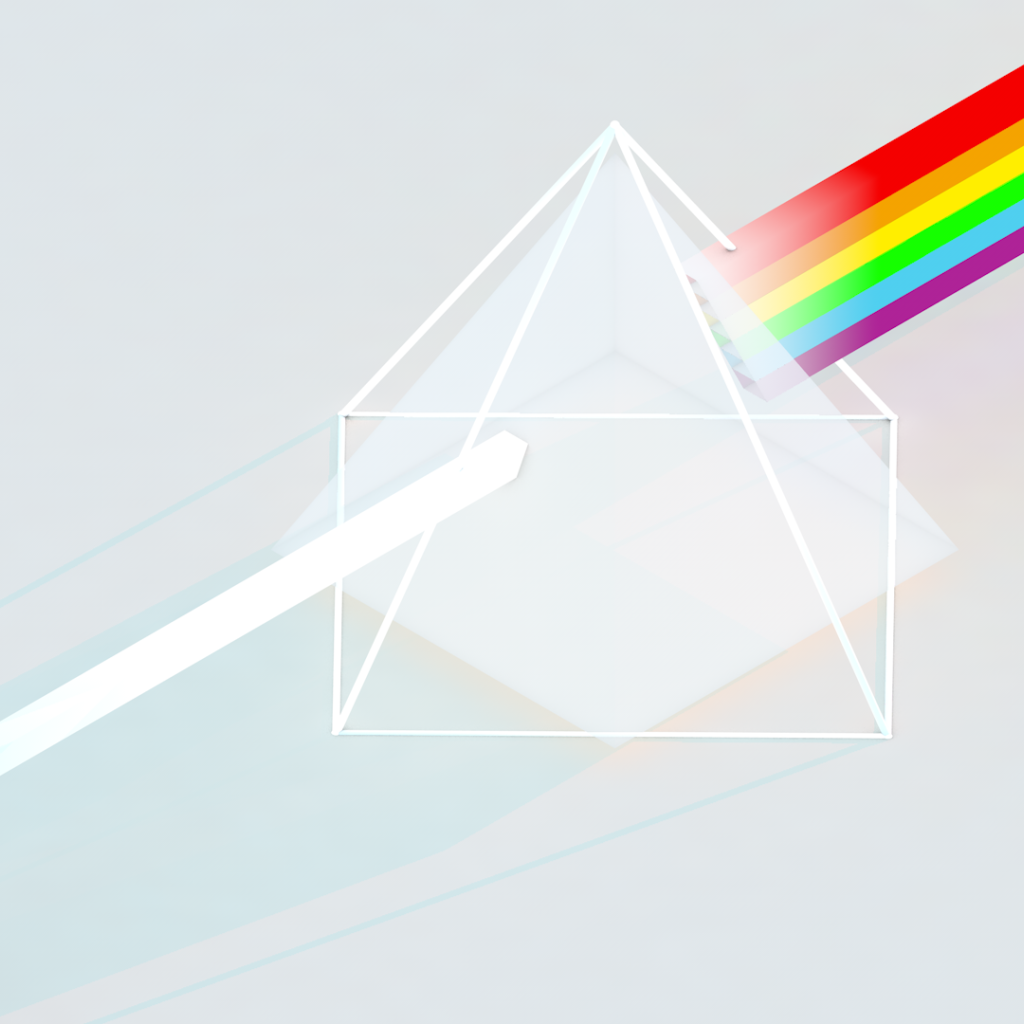 Преломление света в призме, 3Д графика