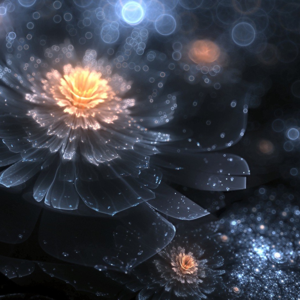 Сияющие прозрачные цветы