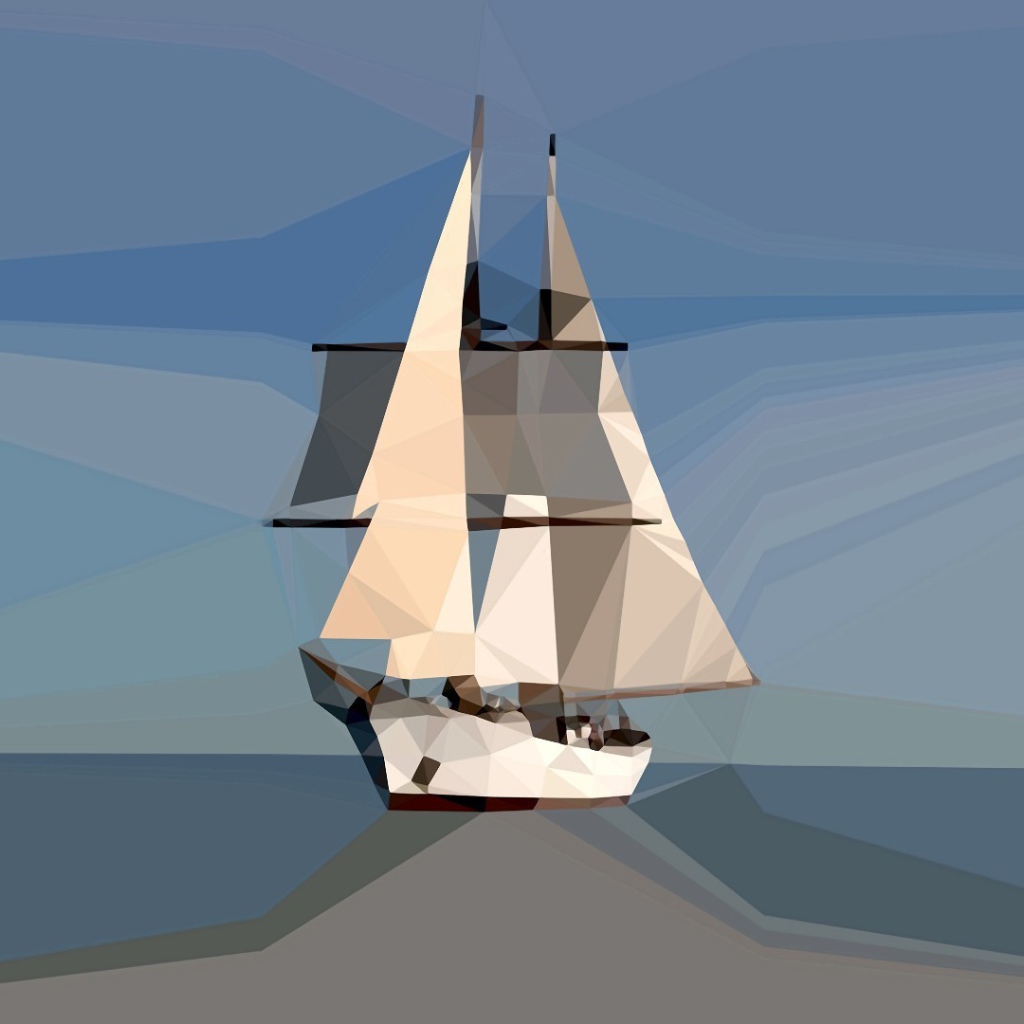 Корабль в океане, 3-Д графика