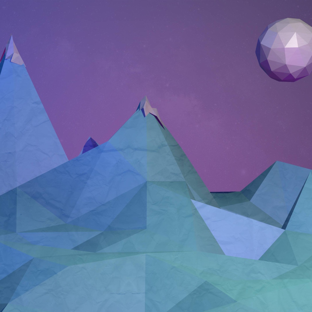 Луна над горами, 3Д графика