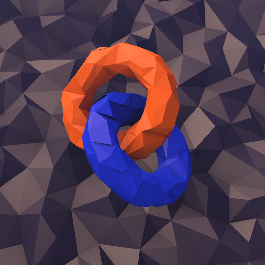 Два кольца на фоне 3Д