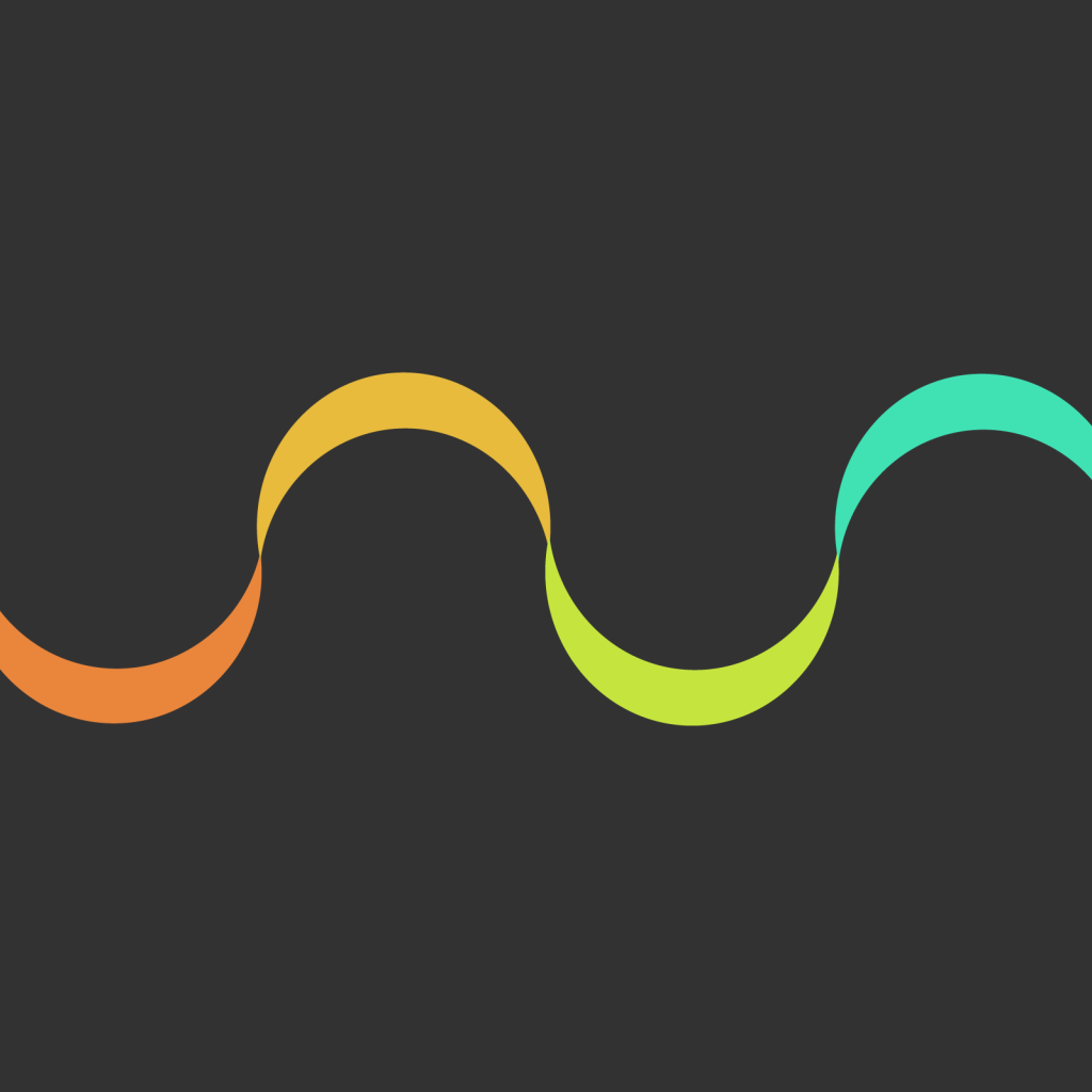 Волнистая разноцветная лента