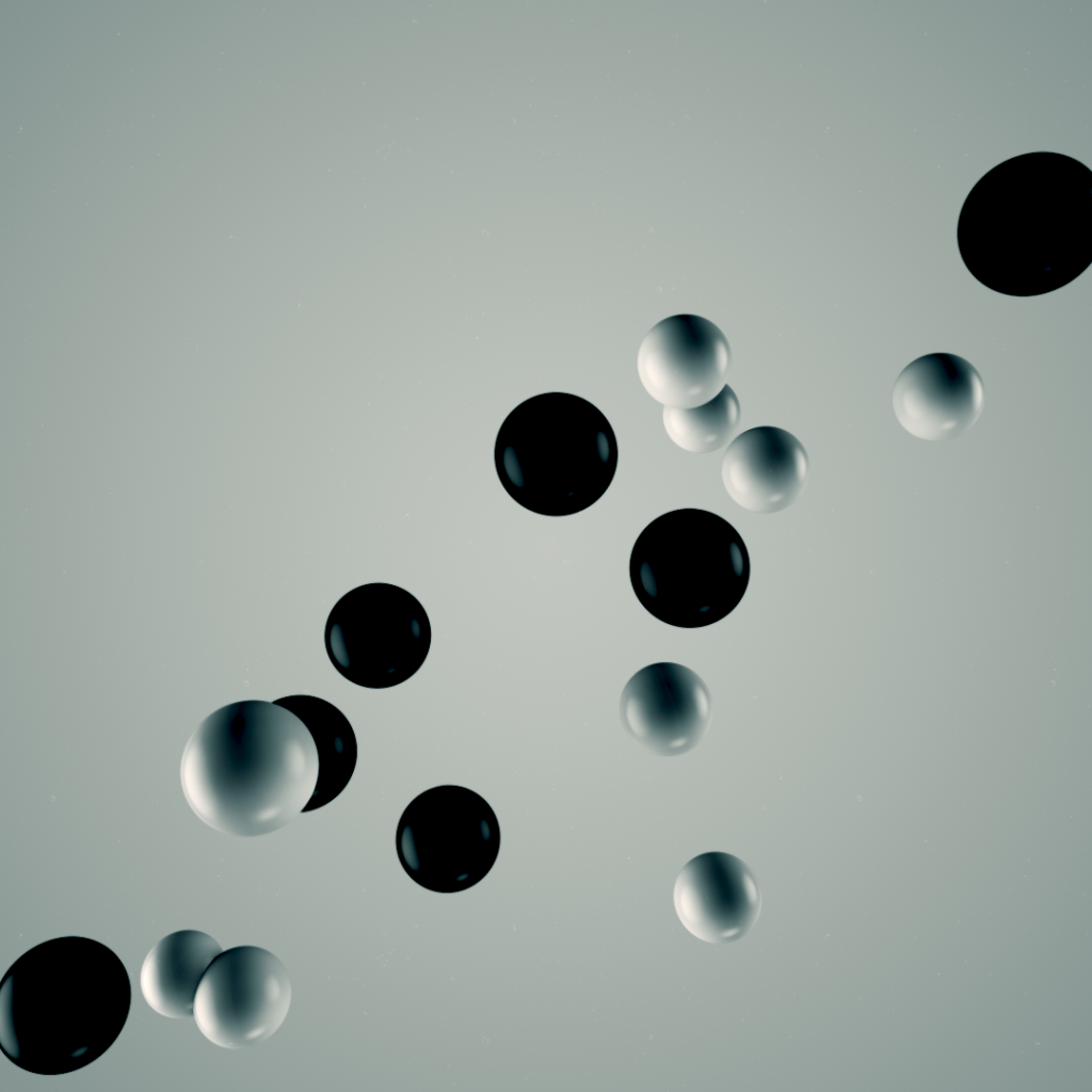 Белые и черные шары в воздухе 3Д