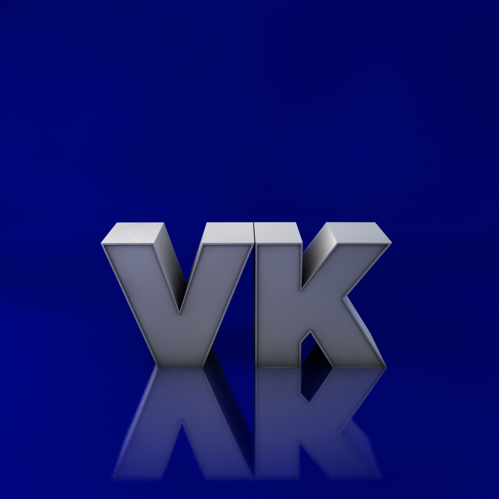 Белые буквы ВК, 3Д модель