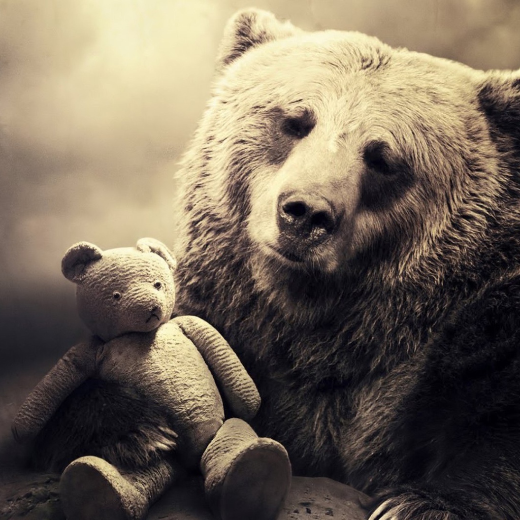 Медведь с игрушкой