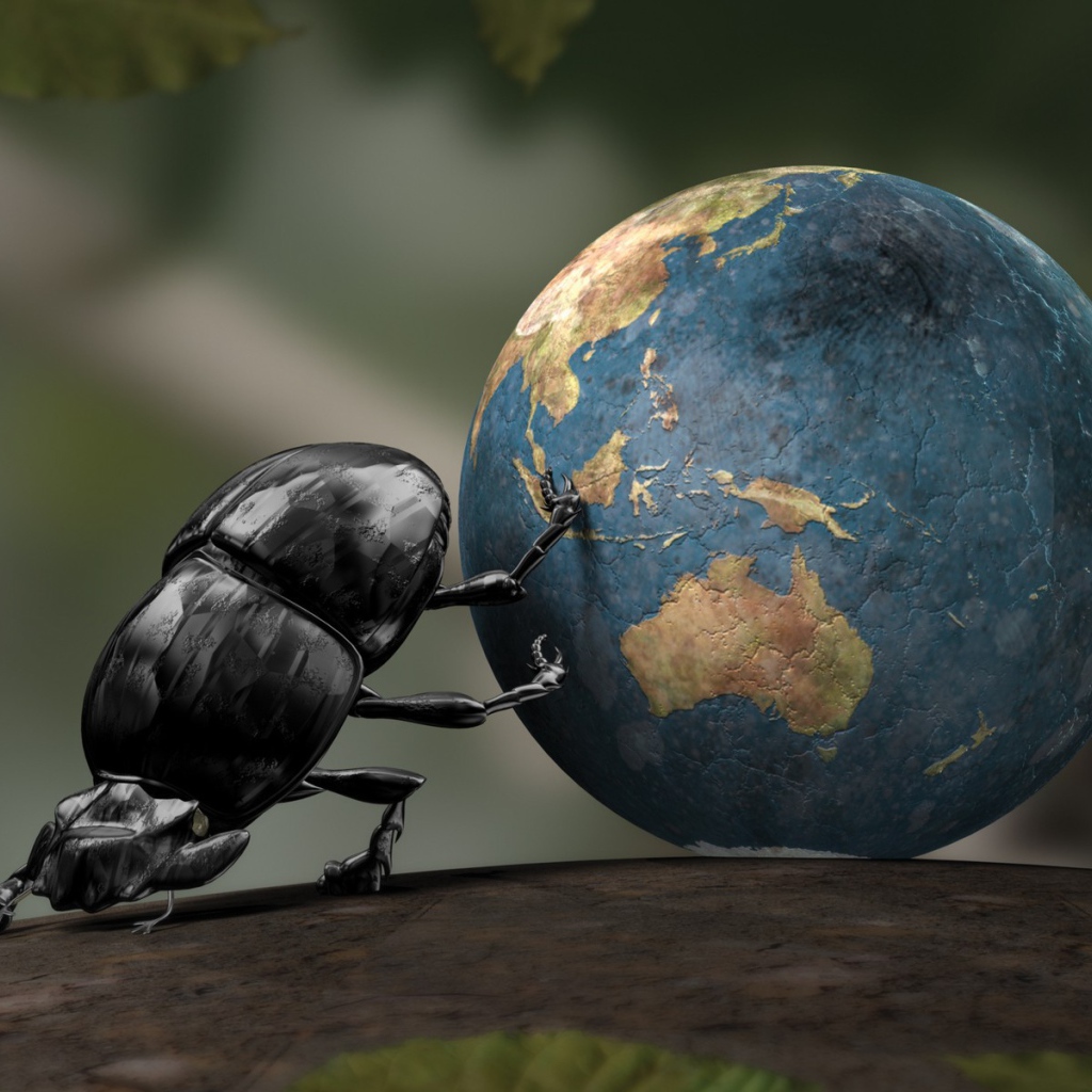 Жук скатал земной шар