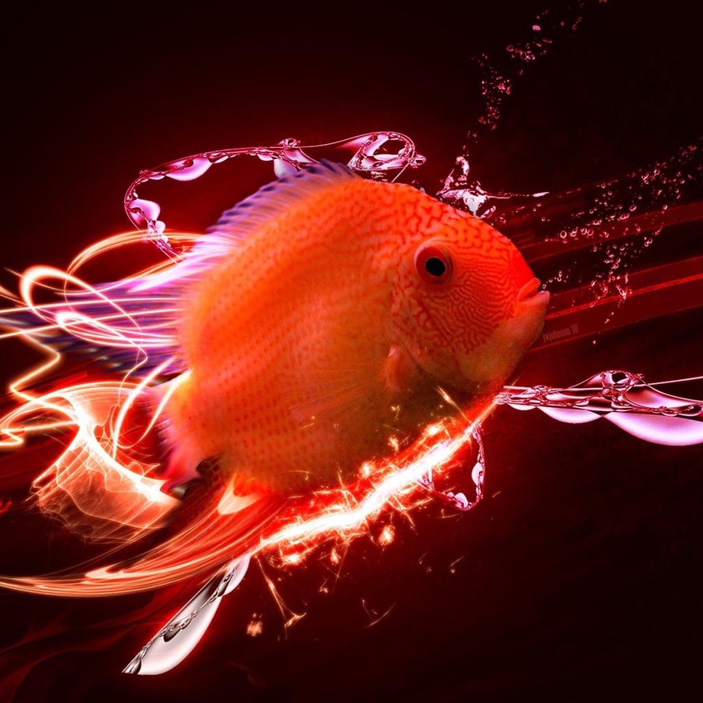 Рыбка в красном мире