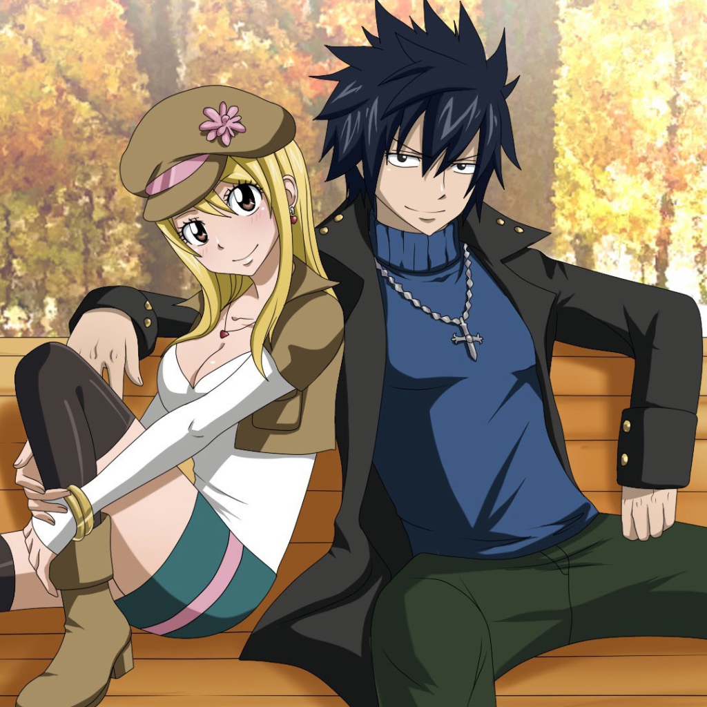 Парень и девушка в аниме Сказка о хвосте феи