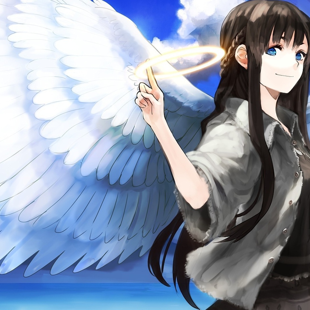 Девушка ангел из аниме