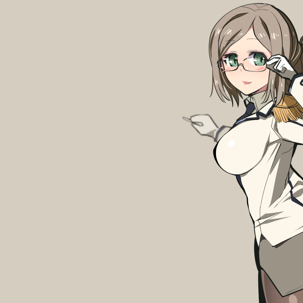 Аниме девушка Кантай, серый фон