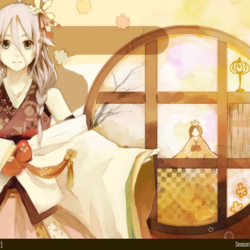 Девушка аниме в коричневых тонах