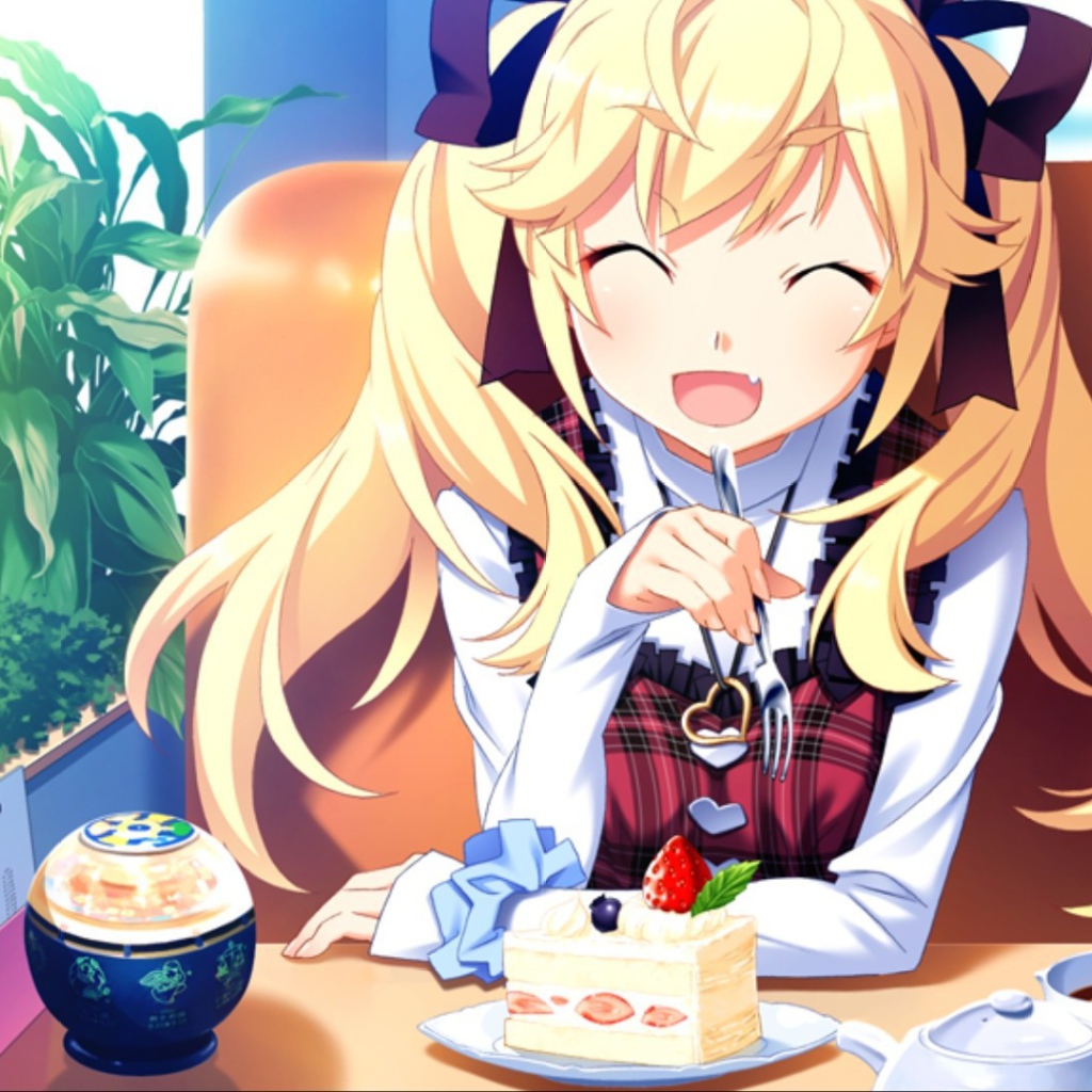 Аниме девушка в кафе, Натюрморт в серых тонах