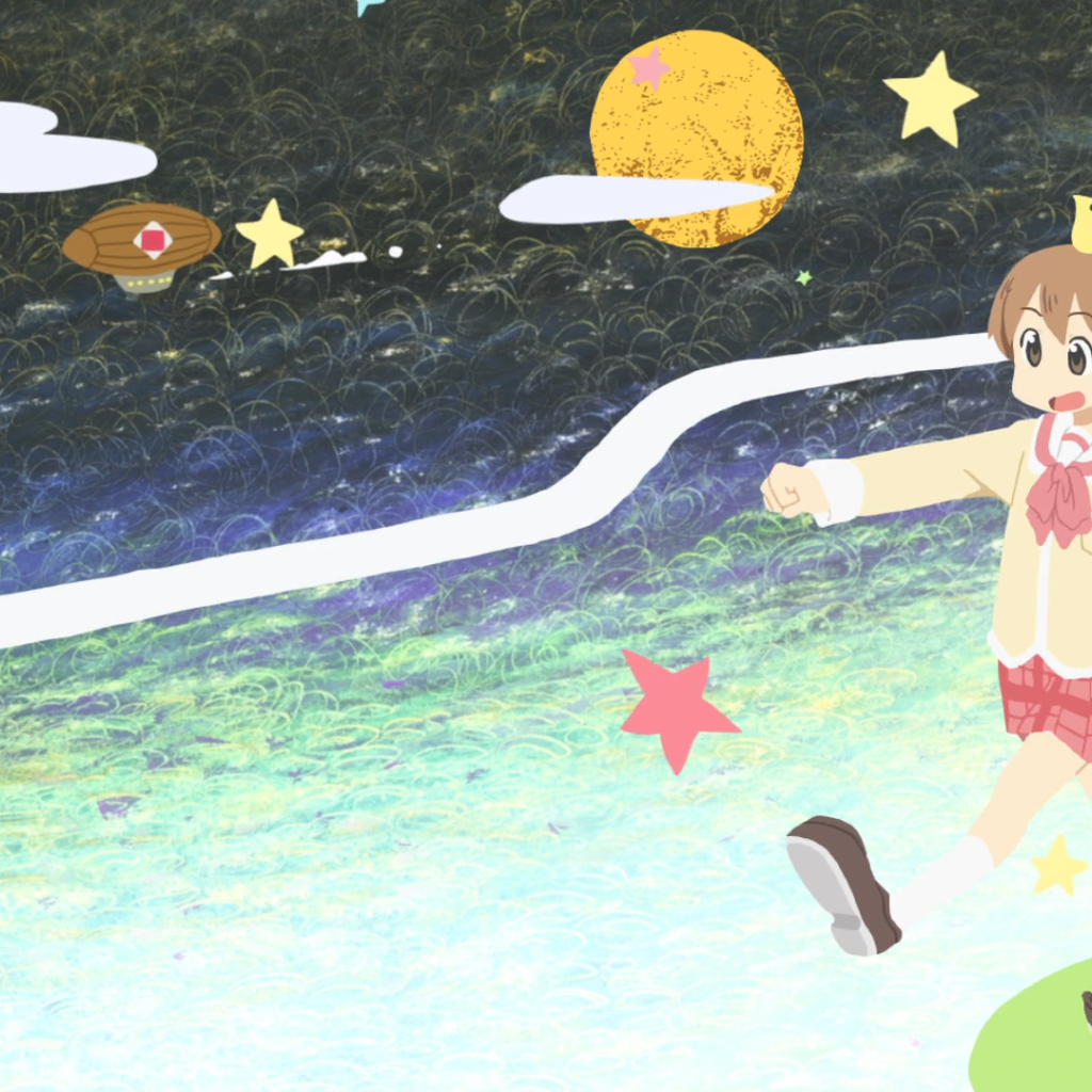 Аниме девушка на детском рисунке