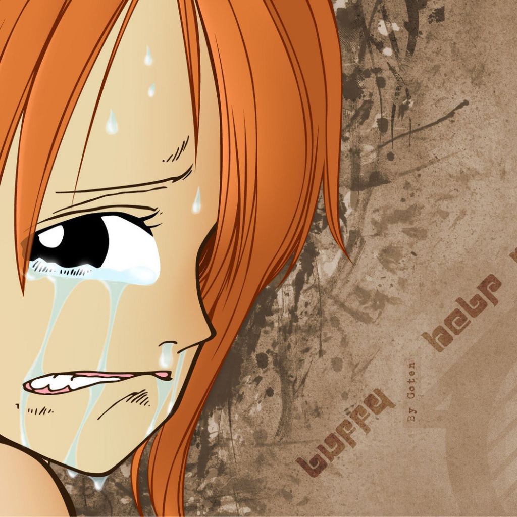 Заплаканная девушка из аниме Большой куш