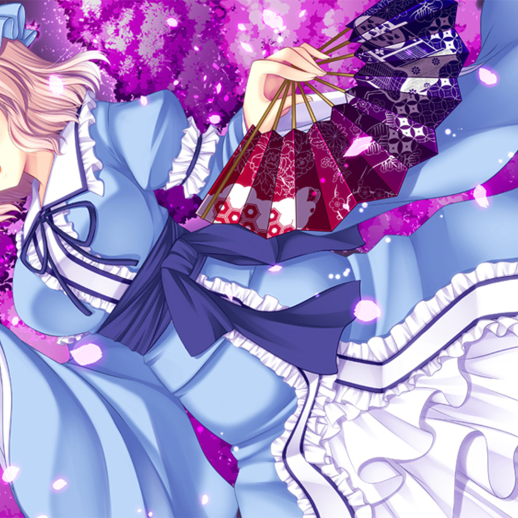 Аниме девушка с веером, Saigyouji Yuyuko