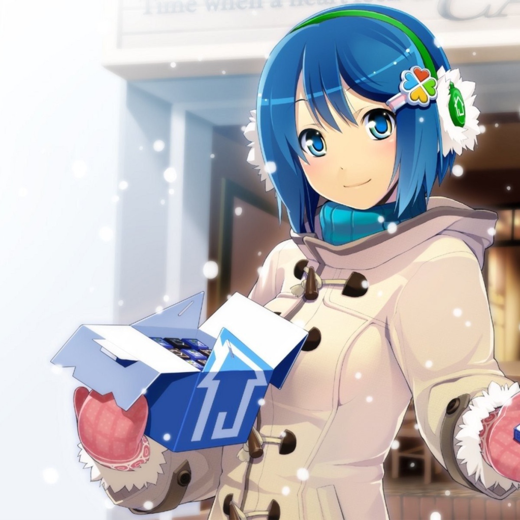 Аниме девушка угощает конфетами