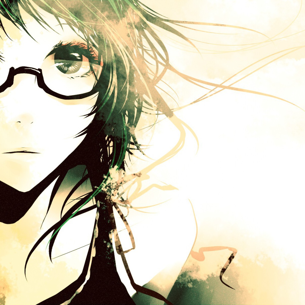 Девушка аниме в очках