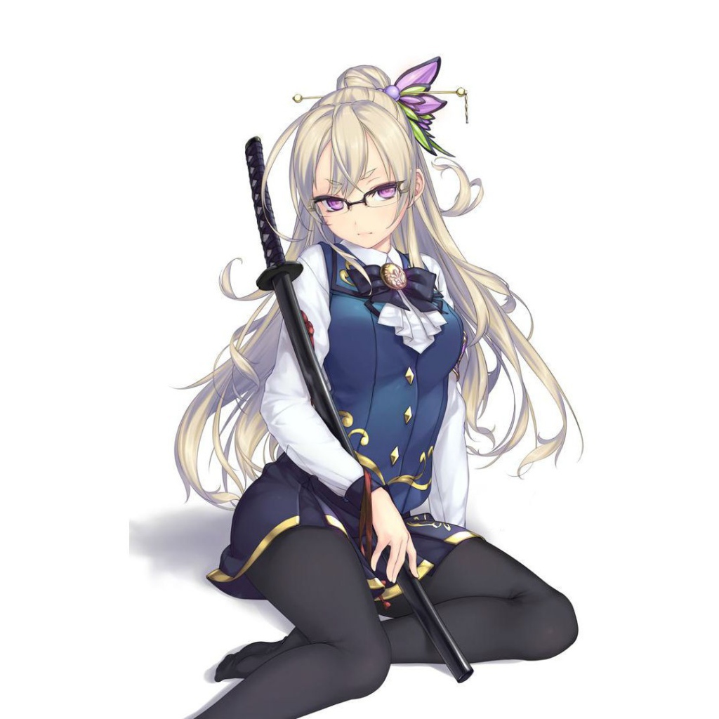 Девочка аниме с катаной в руке